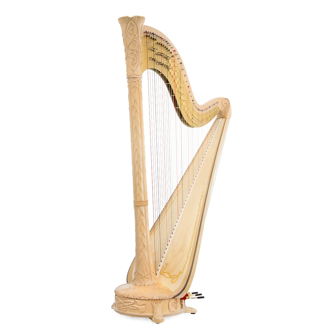Camac Art Nouveau Natural Maple Pedal Harp - Barbad Musical Instruments
